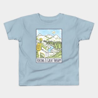 hiking is a therapy Kids T-Shirt